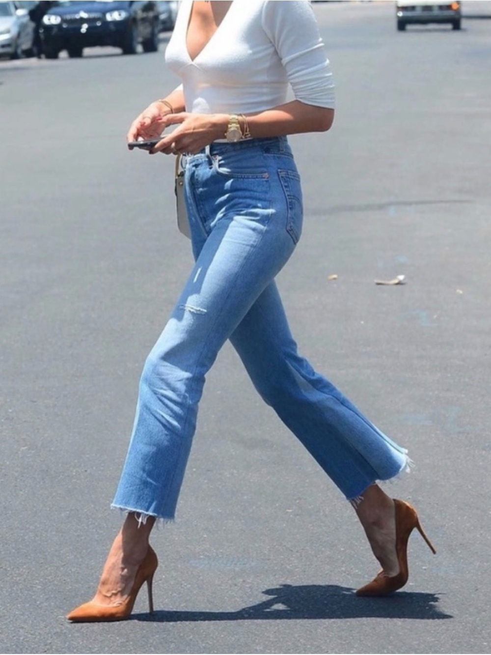 Re/Done x Levis Leandra High Rise Flare Jeans Redone